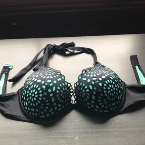 Black and Teal Bikini Top